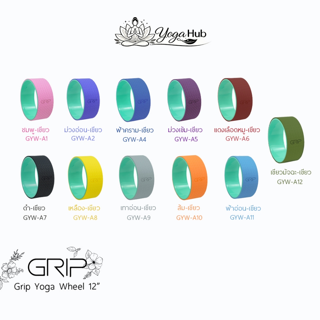 Grip Yoga Wheel 12” วีลวงล้อโยคะ ( ส่งฟรี )
