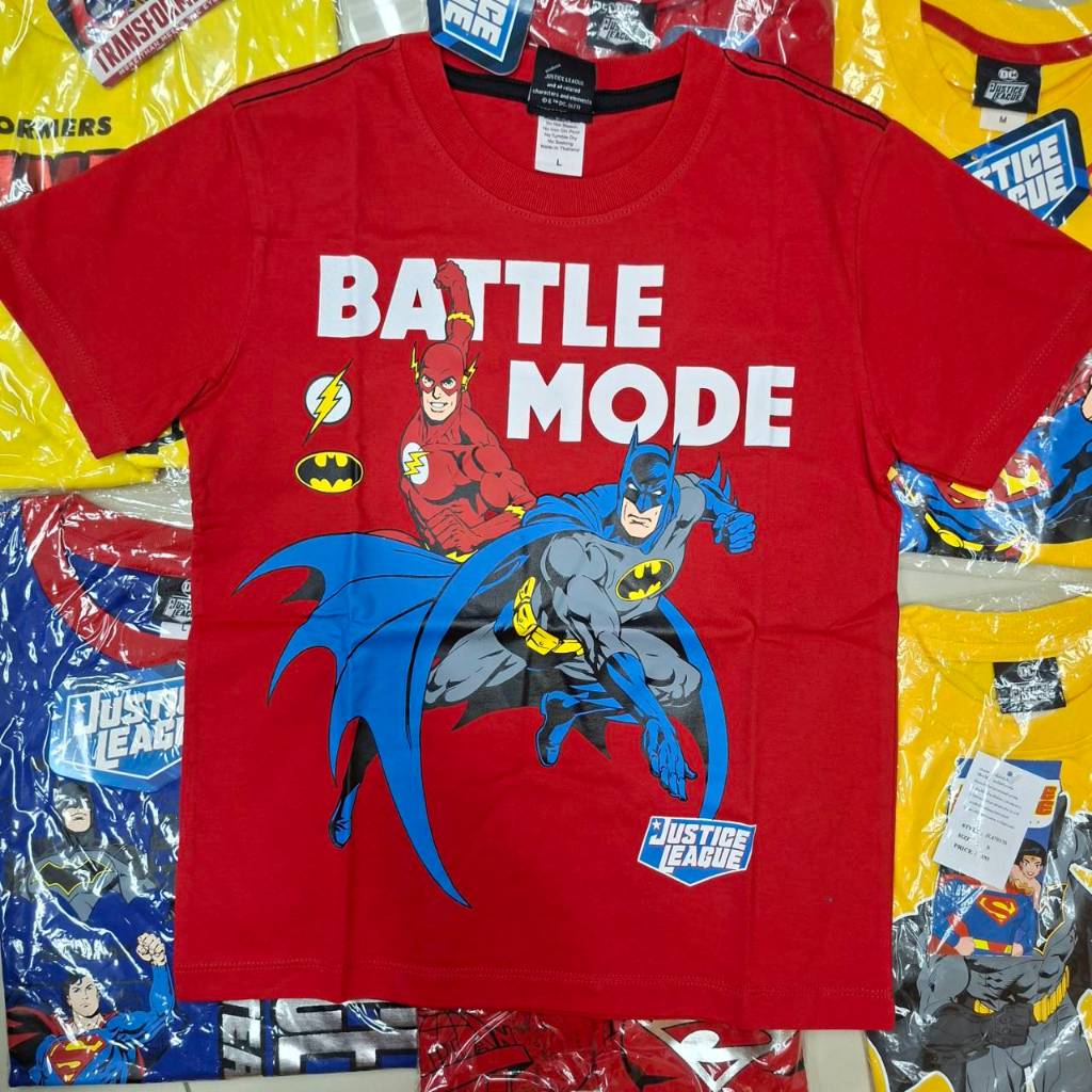 เสื้อคอกลมคอตตอนสี ไซส์M,L ลายtransformers ไซร์S-XL สำหรับน้องๆ 4-10ขวบ