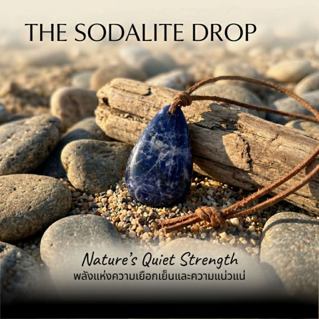 จี้โซดาไลท์ทรงหยดน้ำ พลังความนิ่งและความชัดเจน (Sodalite Drop Pendant)