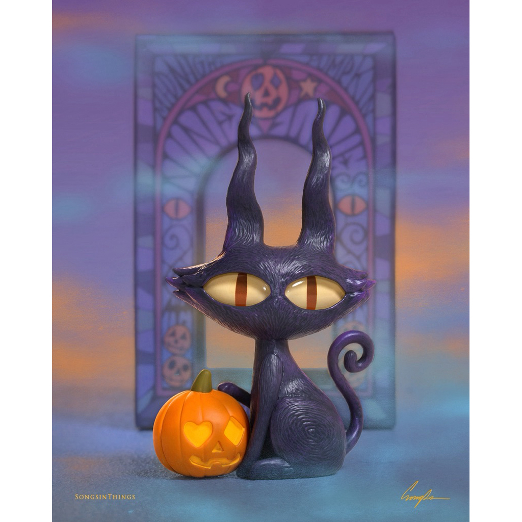 𝐍𝐈𝐍𝐄 𝐋𝐈𝐕𝐄𝐒 : 𝐌𝐢𝐝𝐧𝐢𝐠𝐡𝐭 𝐏𝐮𝐦𝐩𝐤𝐢𝐧 art toy(Limited Edition) SongsinThings Halloween collection