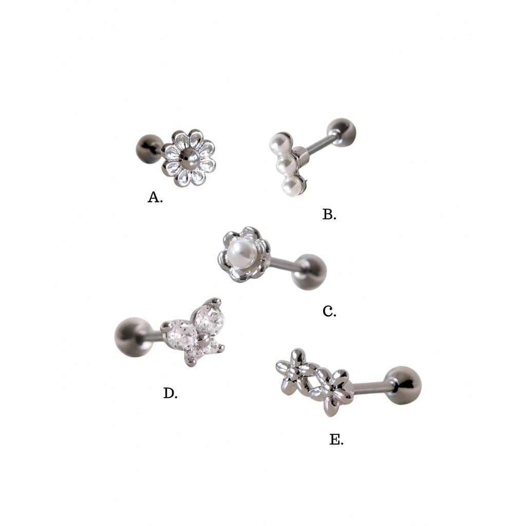 A.piece จิวแสตนเลส [surgical steel] Baby Bloom piercing (ราคาต่อข้าง)