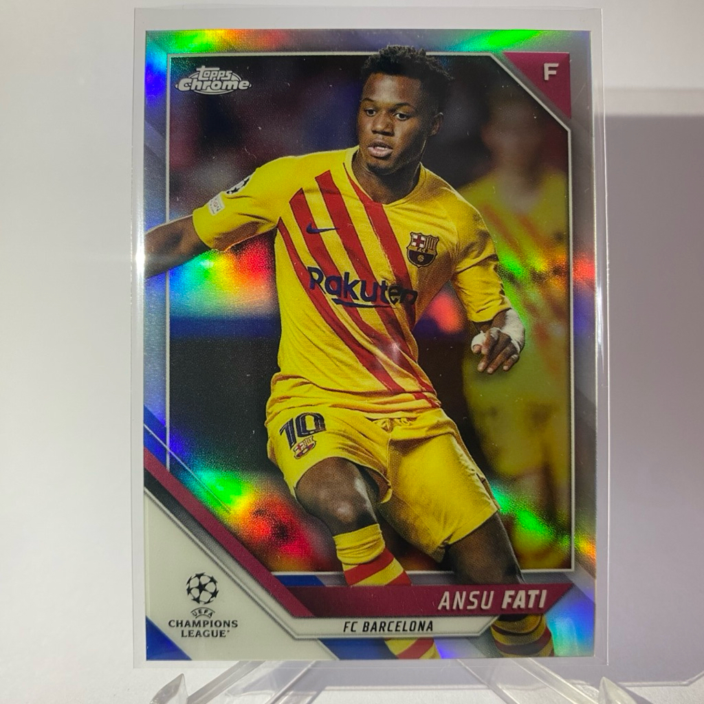 การ์ดนักฟุตบอล ANSU FATI, BARCELONA, TOPPS CHROME 2022, (refractor)