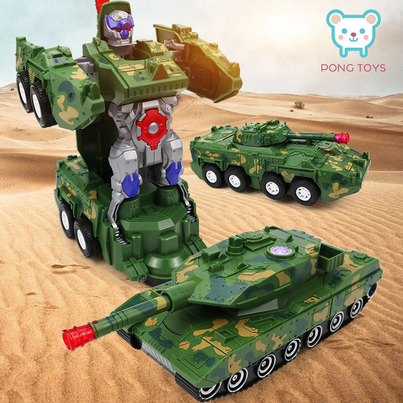 🔥🔥รถถังแรถถังแปลงร่างกลายเป็นหุ่นยนต์มีไฟมีเสียงTank ของเล่นรถถังแปลงร่างเป็นหุ่นยนต์