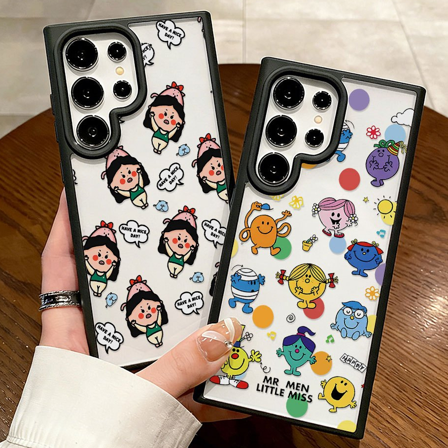 สาวน่ารัก เคส For Samsung A57 A37 A17 A16 A05S A06 A07 A05 A55 A36 A54 A15 A34 A56 A35 A25 S26 อะคริลิกฝ้า เคสโทรศัพท์