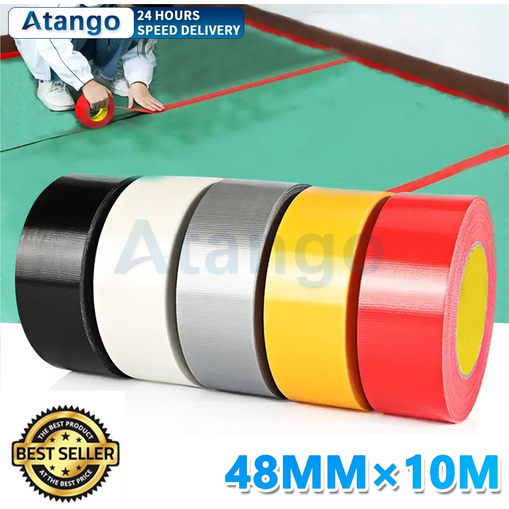 เทปผ้า Cloth tape Duct tape เทปแลคซีน สีสด ขนาด2นิ้ว（48mm）10 หลา เทปย่น บังพ่นสี ฉีกได้ สำหรับตกแต่งซ่อมแซม