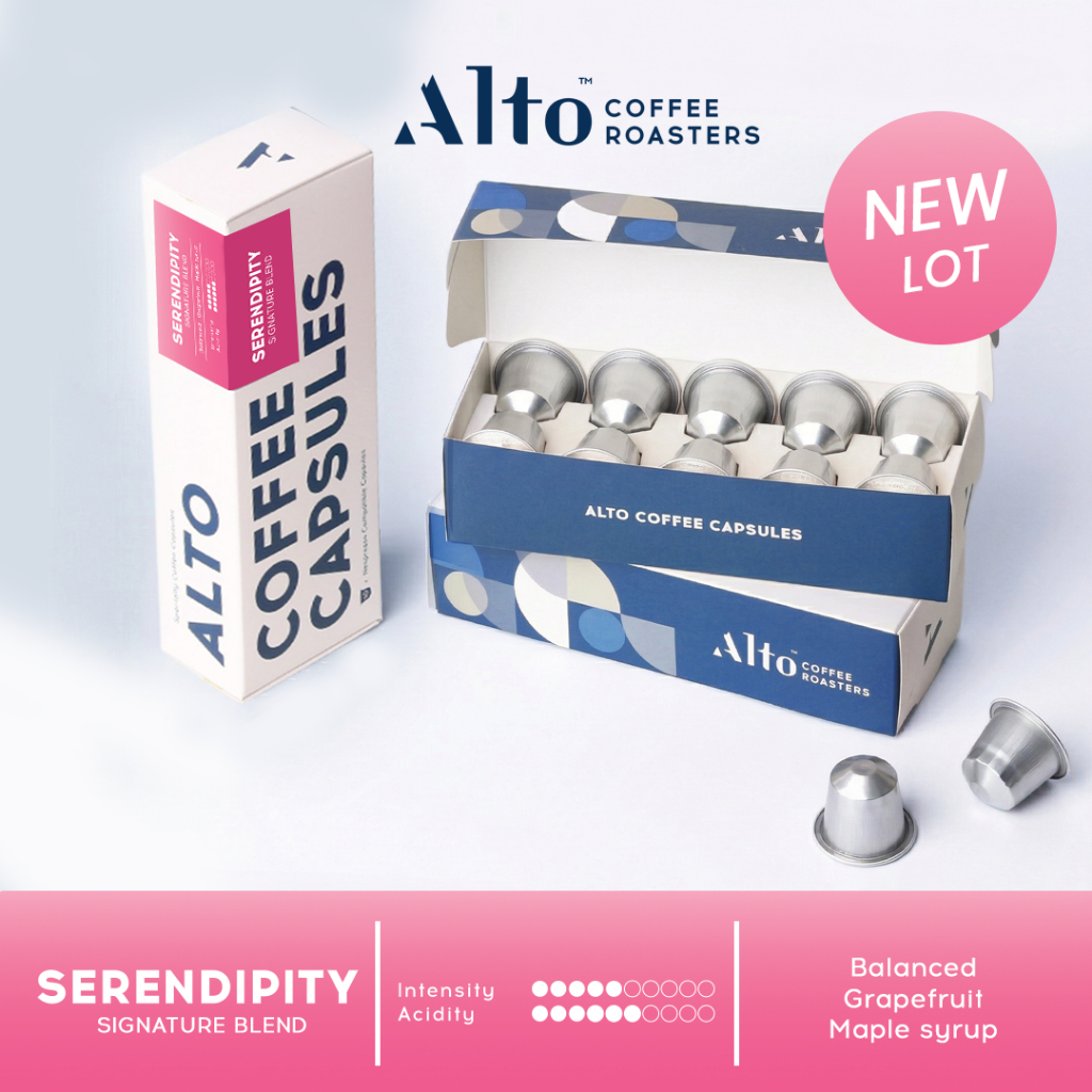 (New Lot) Alto Coffee กาแฟแคปซูล Serendipity Signature Blend สำหรับเครื่อง Nespresso (10 แคปซูล)