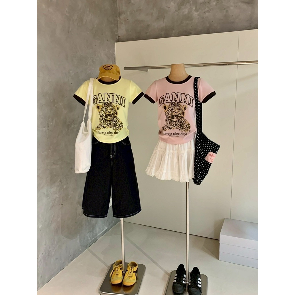 🌈Ganni Tee เสื้อยืดกุ๊นคอ