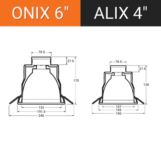 Lamptan โคมฝังฝ้า รุ่น Alix & Onix 4นิ้ว 6นิ้ว ขั้ว E27 ไม่รวมหลอด กลมสีขาว Downlight แท้จากแลมตัน