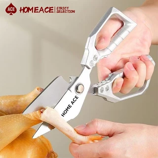 HOME ACE.กรรไกรทำครัว กรรไกรตัดอาหารหัวใหญ่ ใช้หั่นกุ้ง ไก่ ปลา ได้ง่ายและรวดเร็ว ประหยัดเวลาในครัว