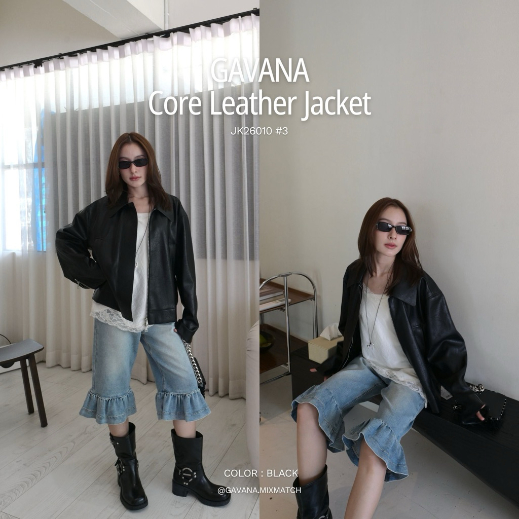 🌸 GAVANA Core Leather Jacket 🌸 #JK26010 #3