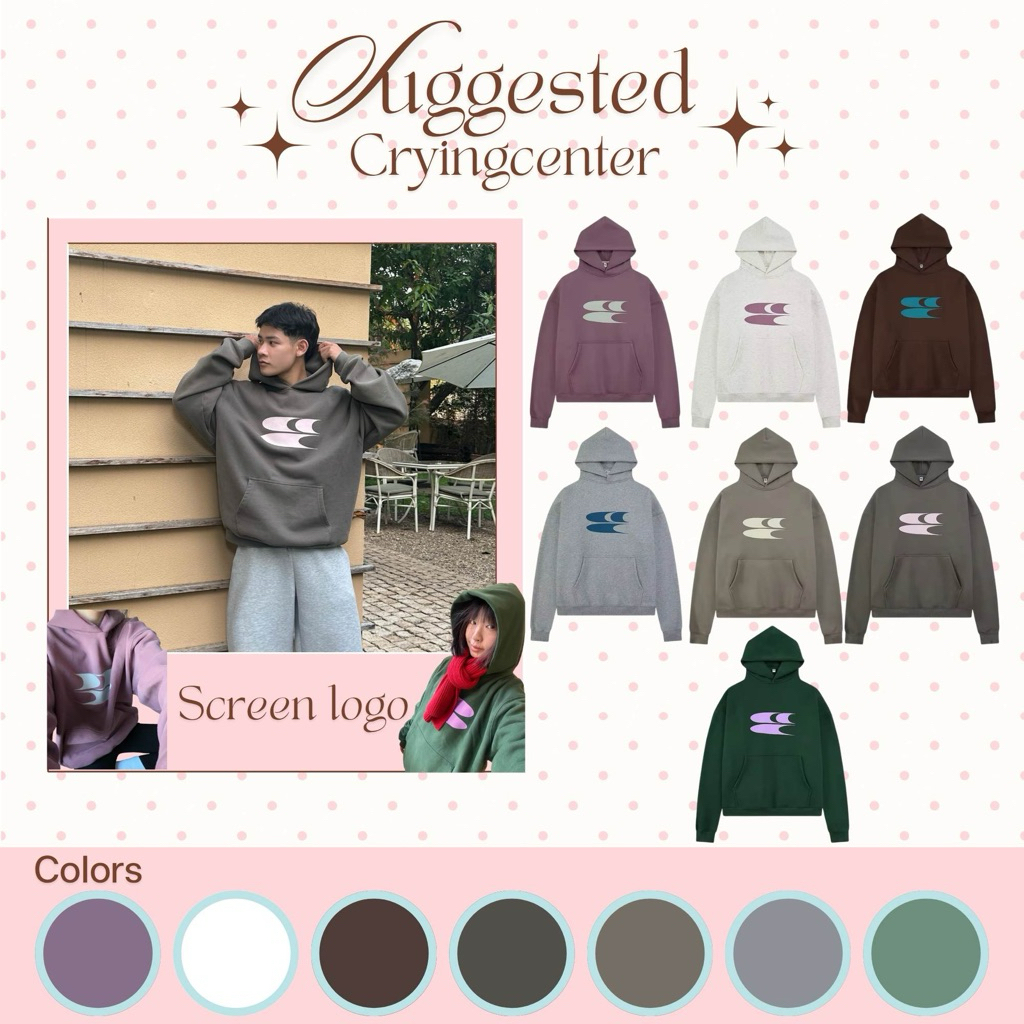 [Pre-order]  เติมของ CryingCenter 💯 เสื้อฮู้ดแขนยาว logo รุ่นโลโก้สกรีน