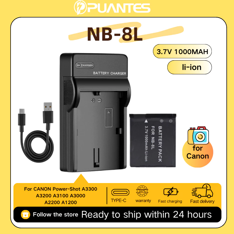 แบตเตอรี่กล้อง NB-8L สำหรับ Canon CCD A3000 A3100IS A3200 A3300 A2200