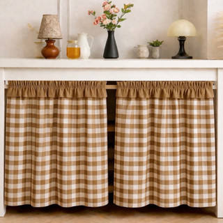 🍒🍉✨ผ้าม่านเคาน์เตอร์ครัวผ้าสก็อต ทูโทนคอกระเช้าตามสีผ้าสก็อต…