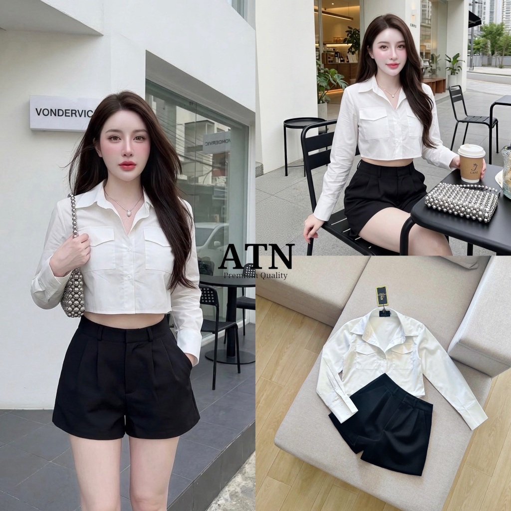 ATN Set 2ชิ้น เสื้อเชิ้ตแขนยาวคอปก