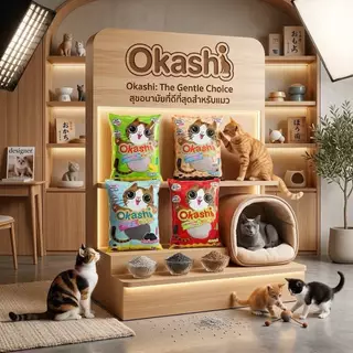 Okashi ทรายแมวกลิ่นกาแฟ ขนาด 10 ลิตร สูตรประหยัดทราย 15 % ดูดซึมดี (ใช้คูปองส่งฟรีสูงสุด 40 บาทได้)