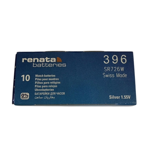 ถ่านกระดุม Renata SR726,SR726W / 396 จำหน่ายยกกล่อง จะมี 10ก้อน