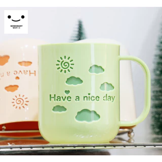 MOMOMART แก้วน้ำพลาสติก 470ml แก้วน้ำดื่ม มีหูจับ แข็งแรง ทนทาน รุ่น MD10-011-21