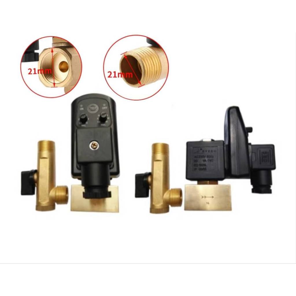 ทามเมอร์เดรนไฟฟ้า(ออโต้เดรน) แบบมีตัวตั้งเวลา สำหรับการระบายน้ำ Drain Timer 220V ทองเหลือง