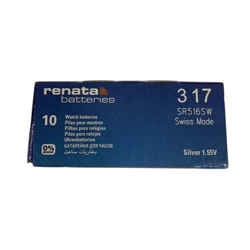 ถ่านกระดุม Renata SR516,SR516SW / 317 จำหน่ายยกกล่อง จะมี 10ก้อน