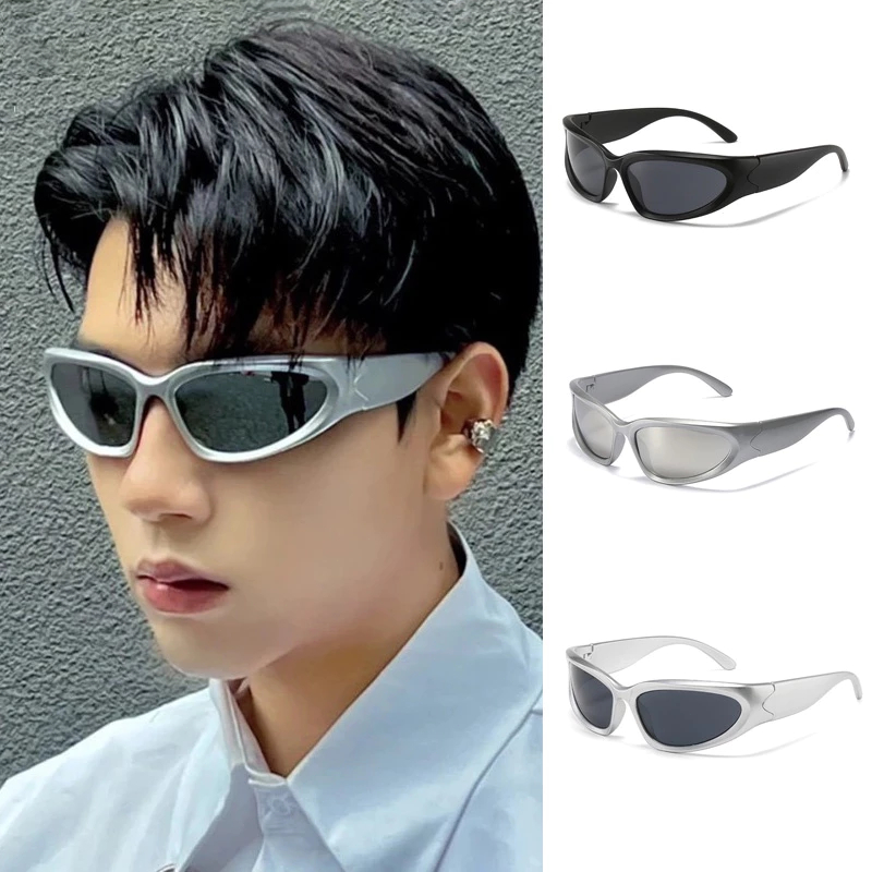 Y2Kสไตล์พังก์ แว่นตากันแดด แฟชั่นแว่น UV400 ป้องกันรังสียูวี สำหรับผู้หญิงและผู้ชาย เฉดสีสําหรับขับรถ/กีฬา