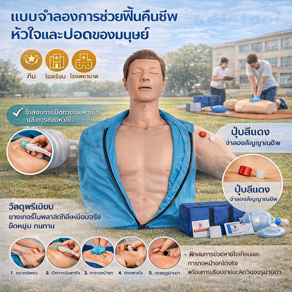 cpr ผู้ใหญ่ หุ่น Medical CPR ผู้ใหญ่ CPR Half-body การฝึก CPR สําหรับการฝึกการหายใจประดิษฐ์ การปฐมพย