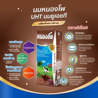 นมหนองโพ นมปรุงแต่ง นมยูเอชที 180ml (36 กล่อง/ลัง) รสช็อคโกแลต