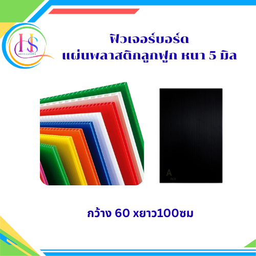ฟิวเจอร์บอร์ด แผ่นพลาสติกลูกฟูก หนา 5 มิล กว้าง 60 xยาว100ซม.***5 แผ่นต่อแพ็ค***