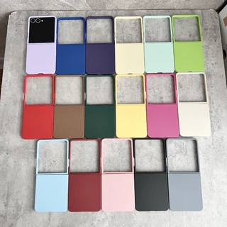 พร้อมส่งจากไทย ! เคสฟลิปสีเรียบกันกระแทกดีเยี่ยม (2211) พร้อมที่กันรอยโลโก้ for Samsung Galaxy Z Flip7 Flip6 Flip5