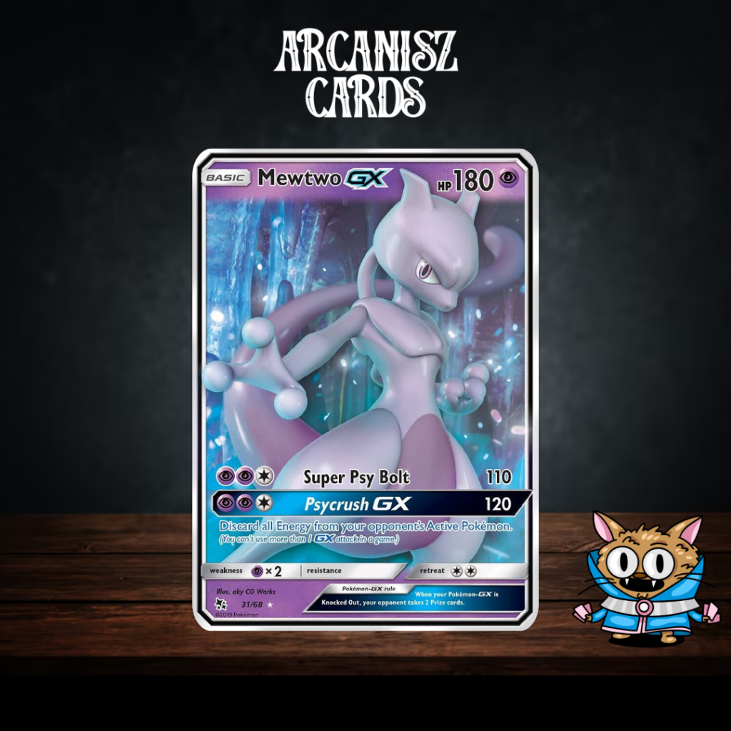 Mewtwo GX 031/068 Hidden Fates การ์ดโปเกม่อนภาษาอังกฤษ