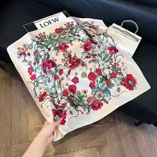 ผ้าพันคอซิลค์ มีให้เลือกกว่า 100 แบบผ้าโพกผม 70 ซม. ลายวินเทจ สายแฟ สงกรานต์ ทะเล [BD-SC]