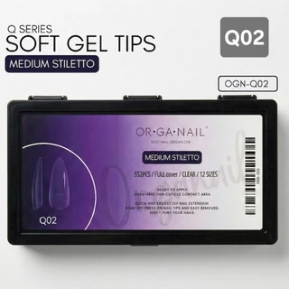 ORGANAIL Soft Gel Tip Black⬛ White🔲​ Box PVCกล่องดำ/ขาว #Q01-Q10 หลายตัวเลือก 12size/552pcs.