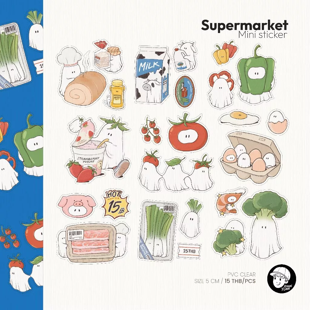 เพิ่มลายใหม่ - Mini Sticker Supermarket collection - khunyunn