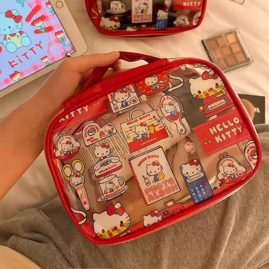 กระเป๋าใส่เครื่องสำอางค์ kitty ใส่ของสำหรับพกพาต่างๆ น่ารักน่าใช้ ขนาด 20*4*9 ซม. ราคา ถูกที่สุด ดีลบีเคเค แกลเลอรีภาพที่ 3