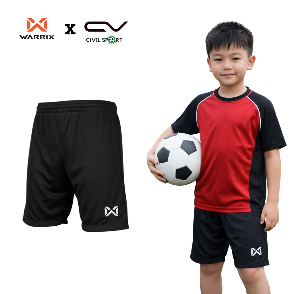 WARRIX  กางเกงขาสั้นเด็ก กางเกงกีฬาเด็ก กางเกงฟุตบอล เอวยางยืด มีเชือกผูกที่เอว WP-1509K