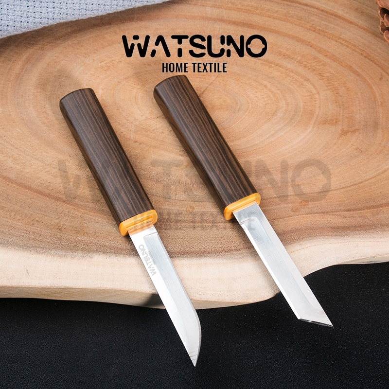 Watsuno.ชุดมีดคู่ ใบมีดสองด้าน มีดผลไม้ มีดปอกเปลือก แบบพกพา เหมาะสำหรับตั้งแคมป์กลางแจ้ง เหมาะสำหรับห้องครัวของโรงแรม