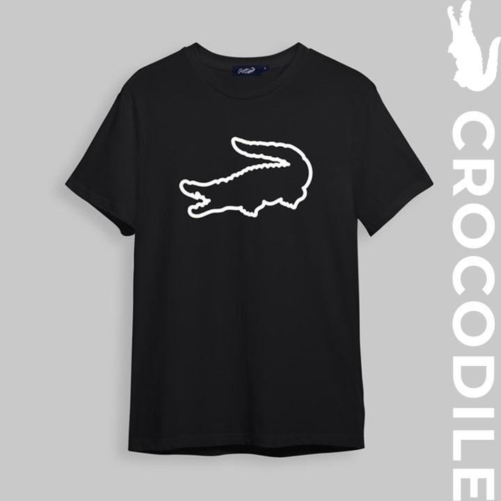 CROCODILE CUSTOM FIT CREW NECK T-SHIRT WITH GRAPHIC PRINT เสื้อยืดทรงคัสตอม ลายกราฟฟิค