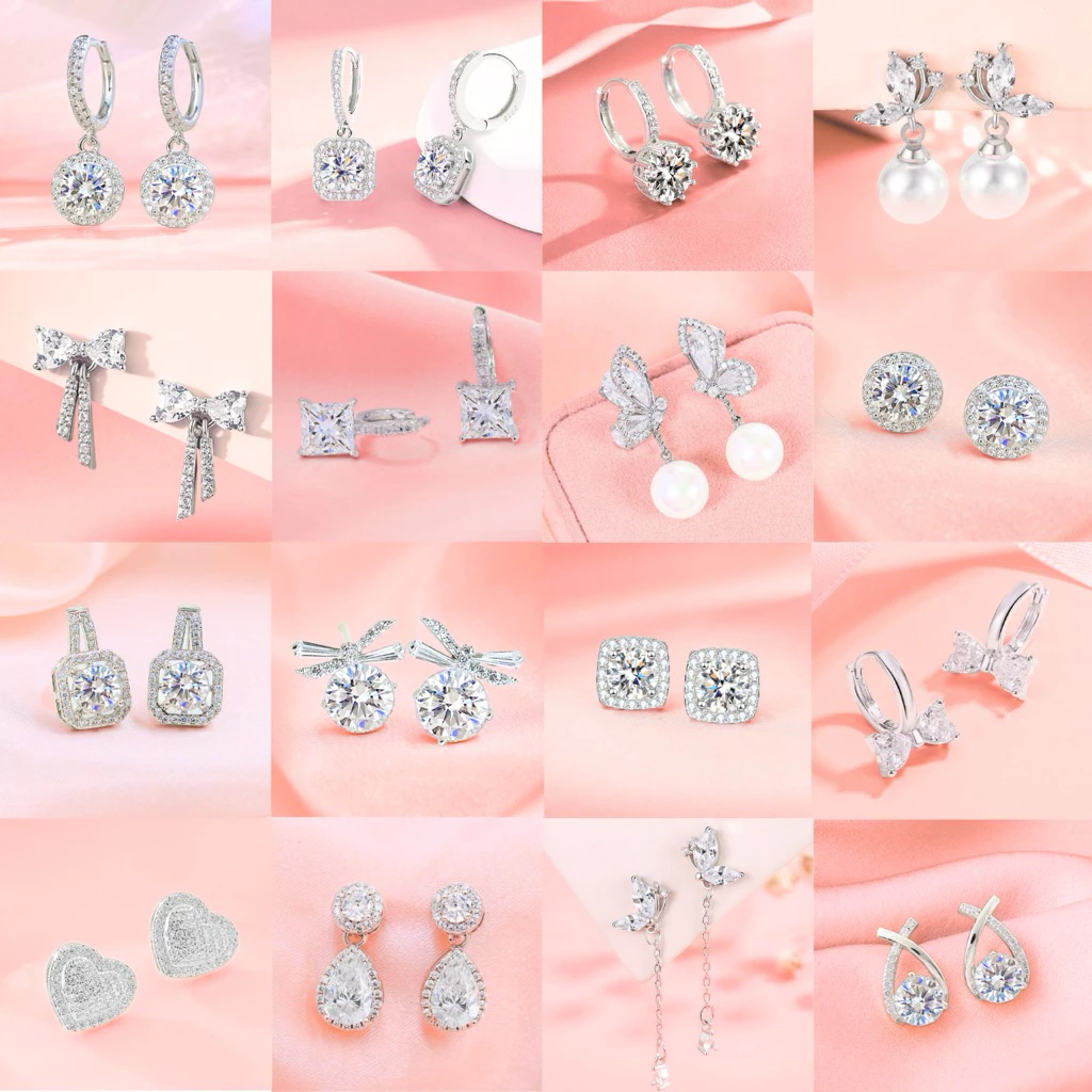 [⚡️ลดเพิ่ม 30% เก็บโค้ดหน้าร้าน] 1คู่ ต่างหู CZ (วัสดุอย่างดี ไม่ลอกดำ แพ้ง่ายใส่ได้) CN Jewelry