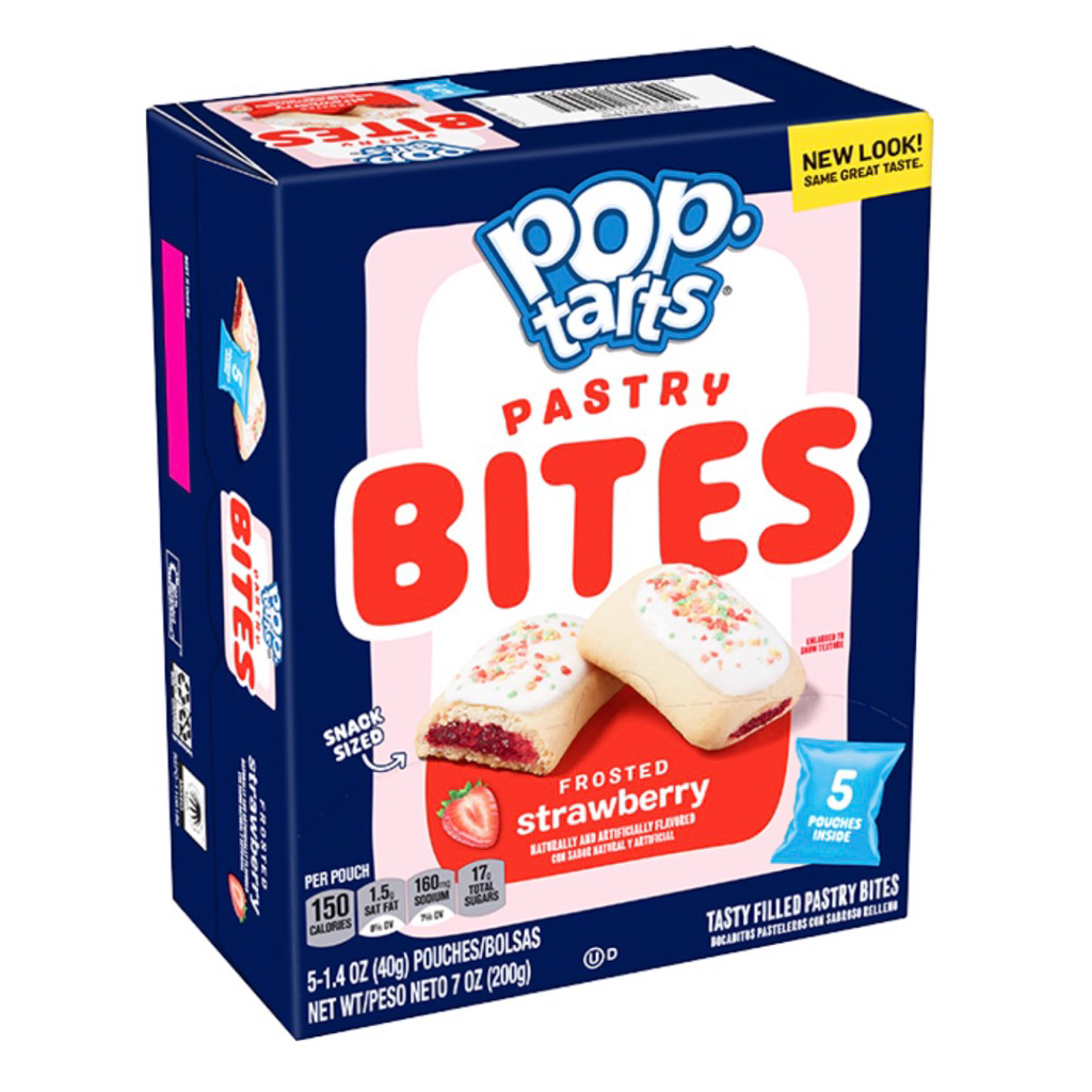 Kellogg’s Frosted Strawberry Pop-Tarts® Bites/UnFrosted Pop Tart Strawberry/Brown sugar/Crunchy Popp