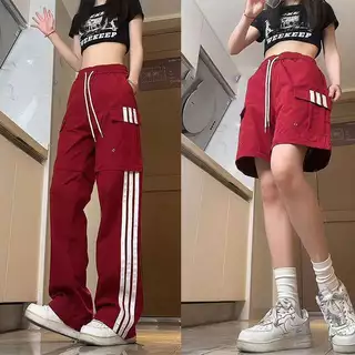ADIDASกางเกงคาร์โก้ 2IN1 แบบถอดขาได้ ดีไซน์หลายกระเป๋า สไตล์แฟชั่นลำลอง สำหรับผู้ชายและผู้หญิง
