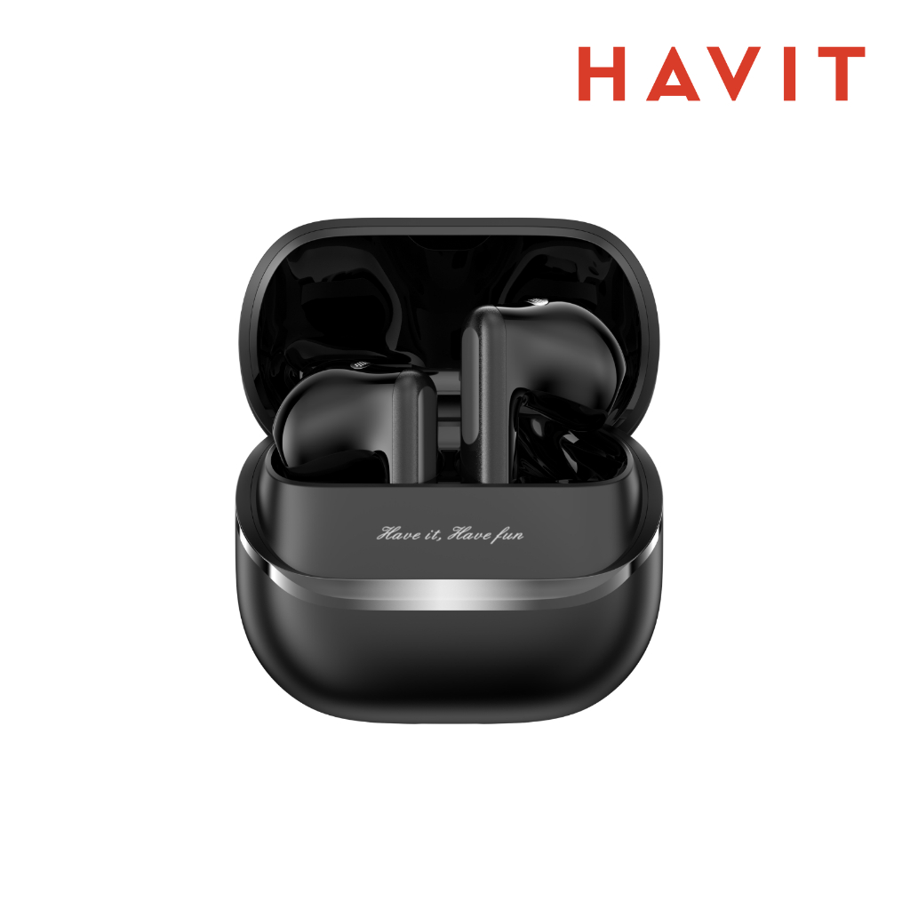 HAVIT SPACE T1 (TWS983) หูฟังไร้สาย หูฟังบลูทูธ ไดร์เวอร์ 13 มม. Hi-Res AUDIO ไมค์ 6 ตัว พร้อมระบบ ANC + ENC ใช้งาน40.5h