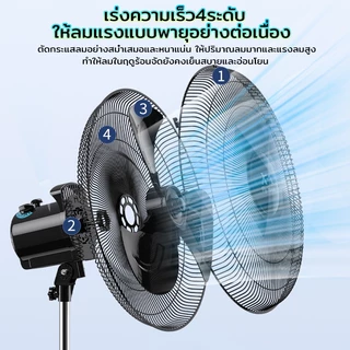 พัดลมอุตสาหกรรม18 นิ้ว 3 ใบพัด แรง ลมเย็นทนทาน พัดลมแบบตั้งพื้น 18 นิ้ว ปรับส่ายได้ เสียงเงียบไม่รบกวน ส่ายหัว180องศา