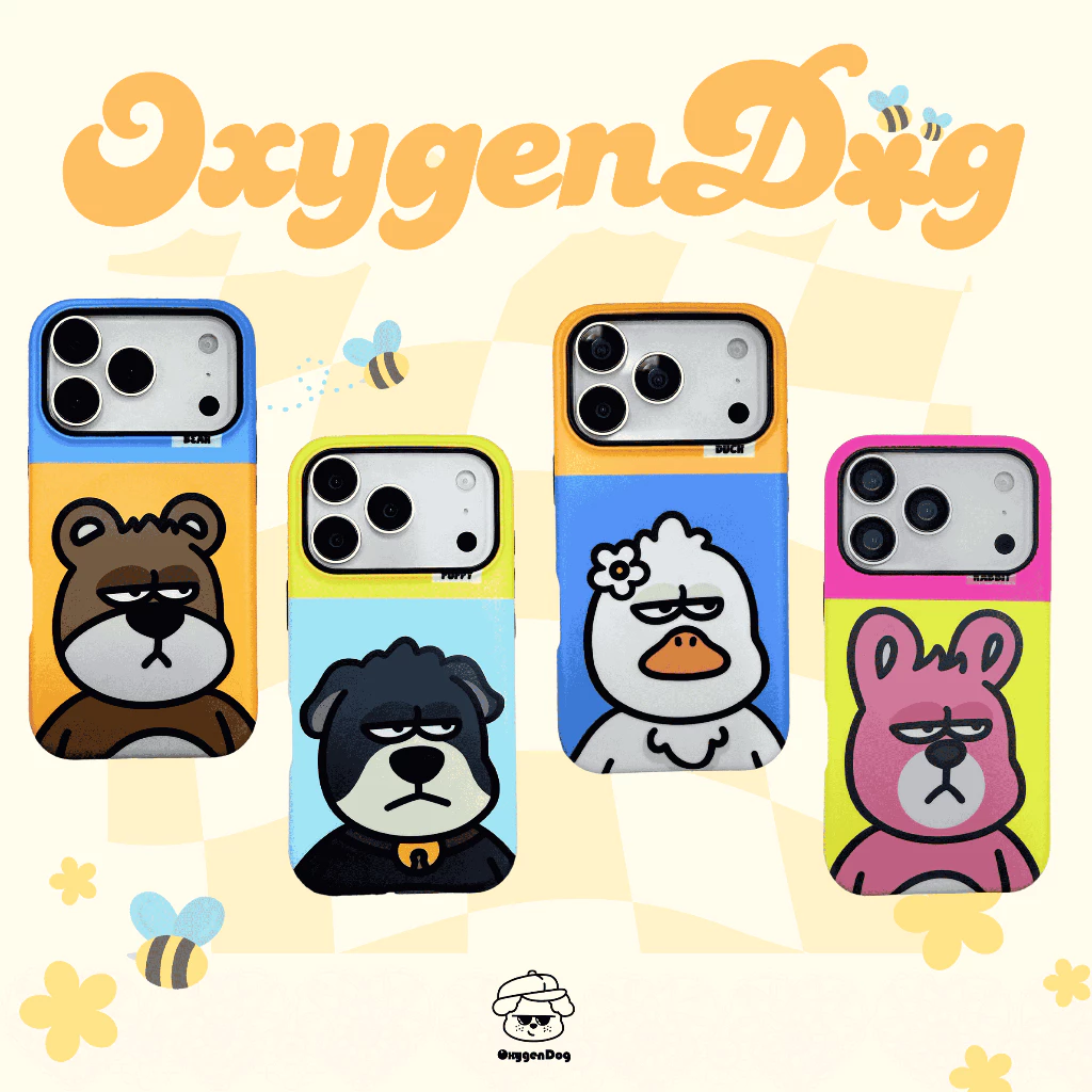 Oxygendog case เคสไอโฟน ลายการ์ตูน For iPhone 17ProMax 17Air 17 16 Pro Max 16 15 14 13 ชาร์จไร้สาย