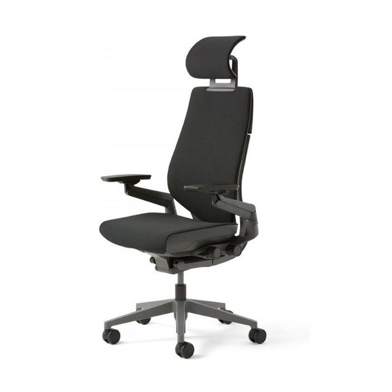 Modernform เก้าอี้ Steelcase ergonomic รุ่น Gesture พนักพิงสูง แบบWrap โครงเทา หุ้มผ้าเทาเข้ม