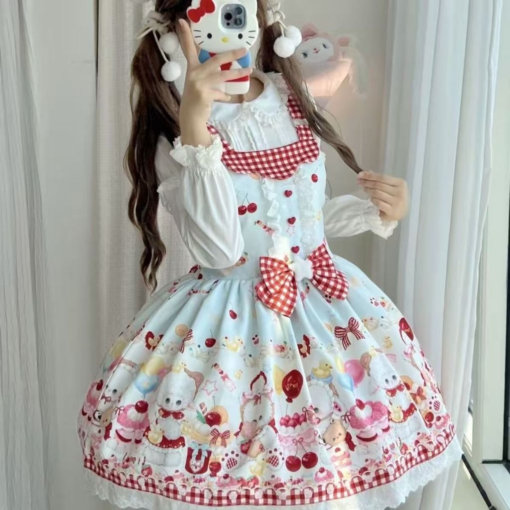 2026 รุ่นใหม่ กระโปรง lolita ของแท้เดิม jsk สายคล้องคอ โลลิต้า สไตล์ที่เข้ากันได้ดี สไตล์ฤดูใบไม้ผลิ