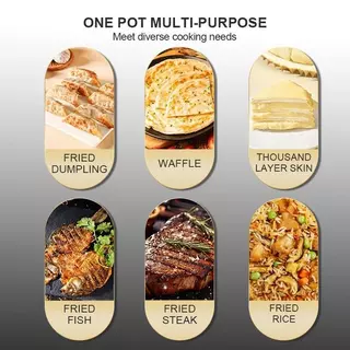 GAOBOOS กระทะก้นแป้น 20 ซม. เคลือบไทเทเนียม Non-Stick ทนทาน 2 เท่า ใช้ได้กับทุกเตา