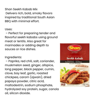 Shan Seekh Kabab Masala 50g | ผงเครื่องเทศ เคบับ | Halal Spice Mix
