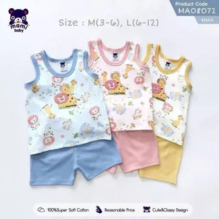 Mami Baby ชุดอยู่บ้านเด็กอ่อน 3-24 เดือน เสื้อกล้ามคอกลม+กางเกงขาสั้น (1 ชุด) | Babytrend