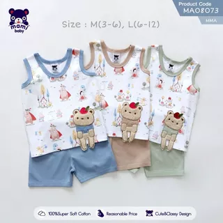 Mami Baby ชุดอยู่บ้านเด็กอ่อน 3-24 เดือน เสื้อกล้ามคอกลม+กางเกงขาสั้น (1 ชุด) | Babytrend