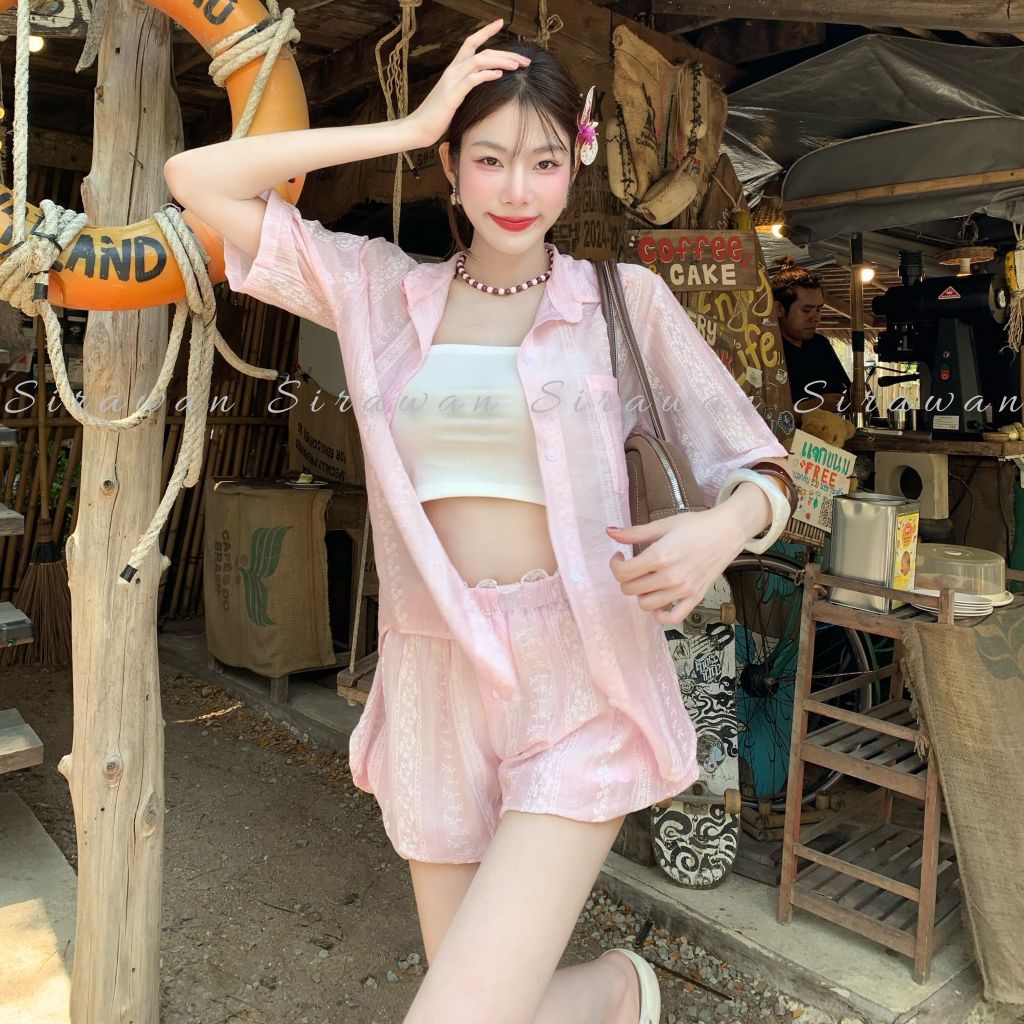 💰Mahahengcloset💰ชุดเซต 2 ชิ้น เสื้อเชิ้ต+กางเกงทรงบอลลูนสีพาสเทล ใส่แล้วน่ารักปังมากแม่🌸 รูปที่ 7