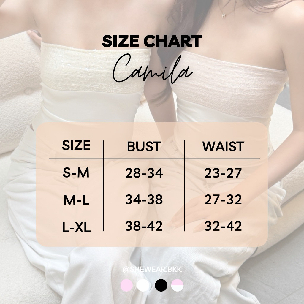Camila top - เกาะอกตัวยาว ดีเทลเลื่อมตรงอก by shewear.bkk รูปที่ 7